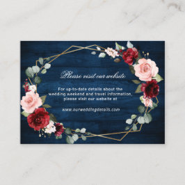 Website zu Burgundy Navy Blush Floral Geometric Begleitkarte