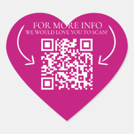Website zu Business Info Marketing QR-Code pink we Herz-Aufkleber