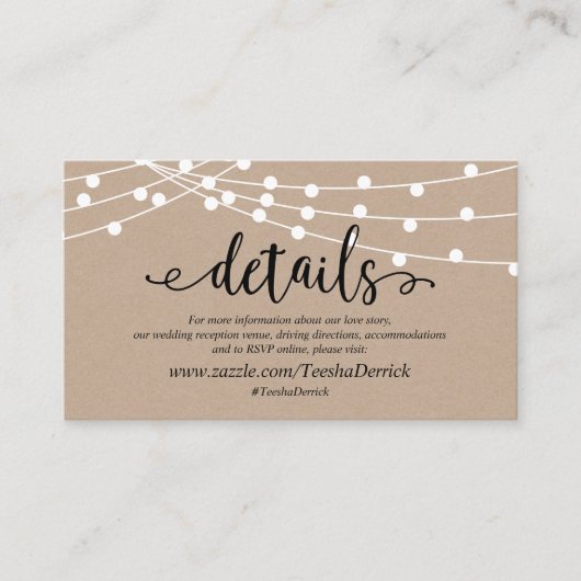 Website zu den Angaben zu Rustikalen Kraftzeichenf Begleitkarte (Vorderseite)