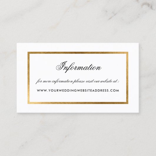 Website zu den Gold Border Information für Elegant Visitenkarte (Vorderseite)