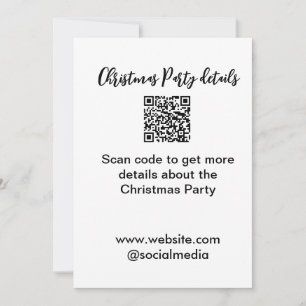 Website zu den Themen "Holiday Party Scan QR" Einladung