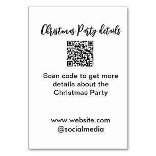 Website zu den Themen "Holiday Party Scan QR" Tischnummer
