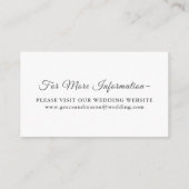 Website zu eleganten Silver Botanical Wedding Deta Begleitkarte (Rückseite)