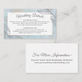Website zu eleganten Silver Botanical Wedding Deta Begleitkarte (Vorne/Hinten)