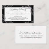 Website zu eleganten Silver Botanical Wedding Deta Begleitkarte (Vorne/Hinten)