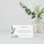 Website zu Eleganteukalyptus & White Blume QR Code Begleitkarte (Stehend Vorderseite)