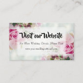 Website zu Pink Floral Rose & Peony Wedding Begleitkarte (Vorderseite)