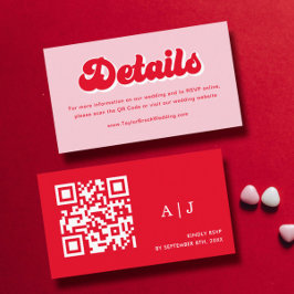 Website zu Retro-Rosa- und Roten Hochzeiten Begleitkarte