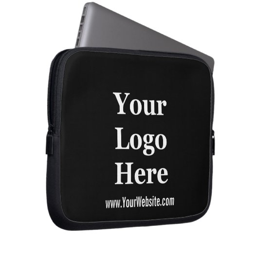 Website zu Schwarz-Weiß-Firmenlogo Laptopschutzhülle (Vorne Rechts)