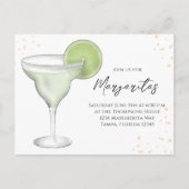 Website zu Whimsical Watercolor Margarita QR Code Postkarte (Vorderseite)