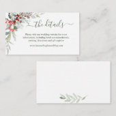 Website zu Winterberries Foliage Wedding Details Begleitkarte (Vorne/Hinten)