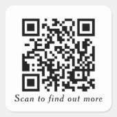 Website zum benutzerdefinierten QR-Code-Generator Quadratischer Aufkleber (Vorderseite)