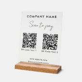 Website zum beruflichen Scannen von 2 QR-Codes Acrylschild (Winkel)