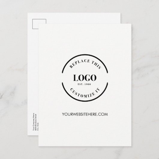 Website zum Firmenlogo Postkarte (Vorne/Hinten)
