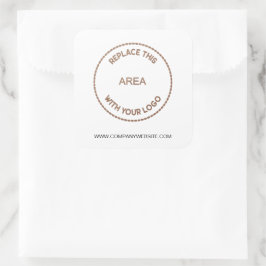 Website zum Firmenlogo Quadratischer Aufkleber