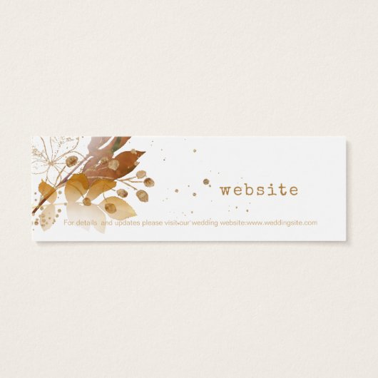 Website zum Hochzeitsfeiern (Golden Autumn Splash) (Rückseite)