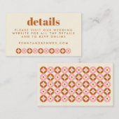 Website zum Hochzeitskitzeln in Rosa und Rost - Mi Begleitkarte (Vorne/Hinten)