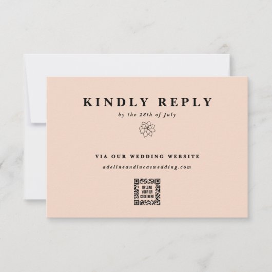 Website zum Hochzeitsschreiben von E-QR-Code RSVP Karte (Vorderseite)