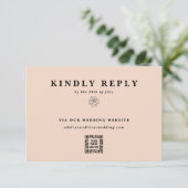 Website zum Hochzeitsschreiben von E-QR-Code RSVP Karte (Stehend Vorderseite)