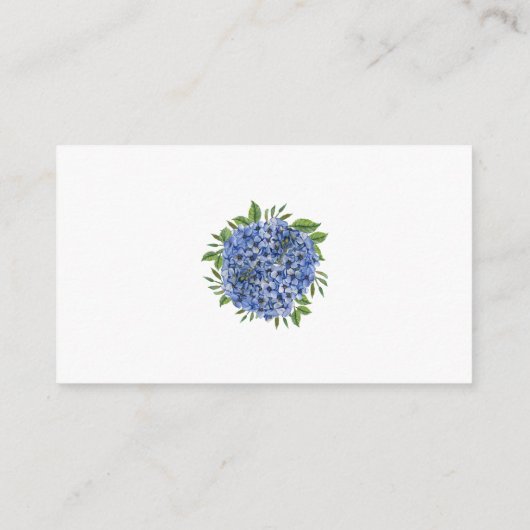Website zum Hochzeitssehen mit Blue Hydrangeas Wat Begleitkarte (Rückseite)