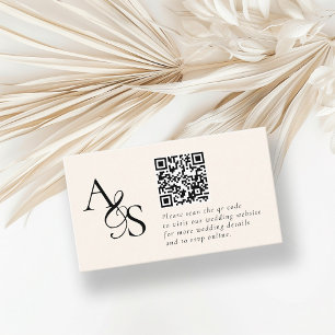 Website zum Hochzeitssehen, UAWG, QR-Code, Elegant Begleitkarte