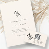 Website zum Hochzeitssehen, UAWG, QR-Code, Elegant Begleitkarte