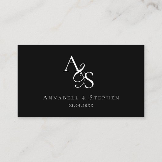 Website zum Hochzeitssehen, UAWG, QR-Code, Elegant Begleitkarte (Vorderseite)