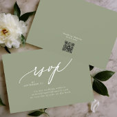 Website zum Hochzeitssehen von Sage Green White Si RSVP Karte
