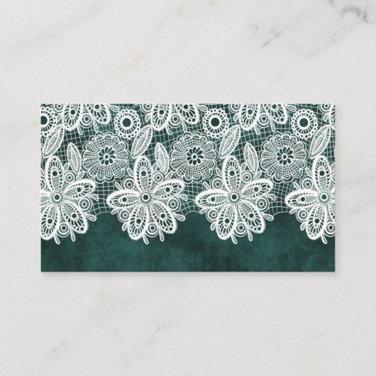 Website zum Hochzeitsszenario "Lace Emerald Green  Begleitkarte (Rückseite)