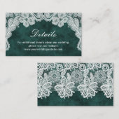 Website zum Hochzeitsszenario "Lace Emerald Green  Begleitkarte (Vorne/Hinten)