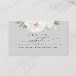 Website zum Hochzeitstag Weiße Blume Visitenkarte