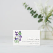 Website zum hübschen Chic Violet Floral Bunch Begleitkarte (Stehend Vorderseite)