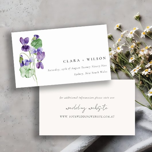 Website zum hübschen Chic Violet Floral Bunch Begleitkarte