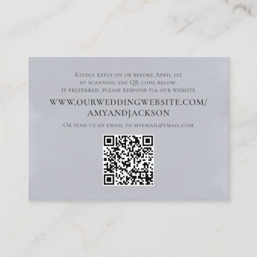 Website zum Minimalistischen einfachen Blue-QR-Cod Begleitkarte (Vorderseite)