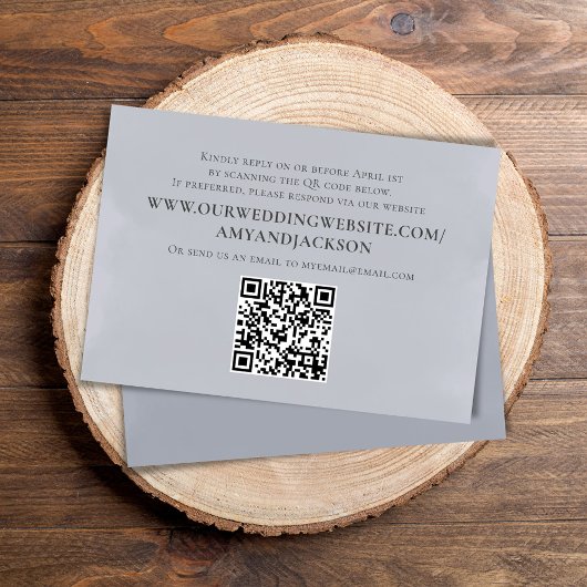 Website zum Minimalistischen einfachen Blue-QR-Cod RSVP Karte