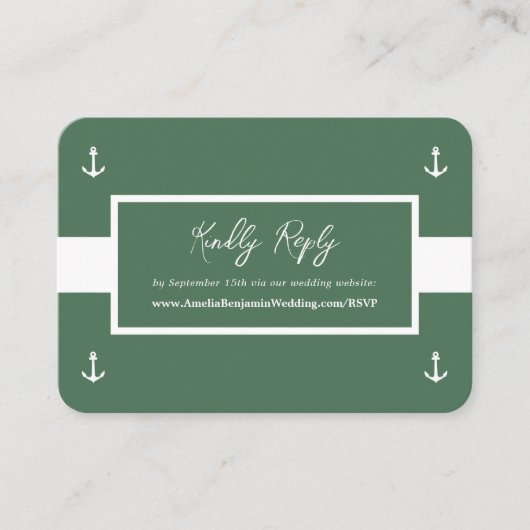 Website zum Muster der grünen Weißen Schrift Hochz Begleitkarte (Vorderseite)