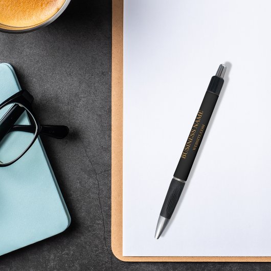 Website zum Namen von Schwarzgold-Unternehmen Kugelschreiber