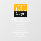 Website zum offenen Firmenlogo Fensteraufkleber (Blatt)