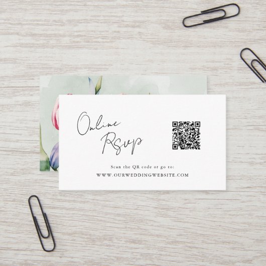 Website zum Online-UAWG QR-Code: Tulpen Visitenkarte (Vorderseite/Rückseite Beispiel)