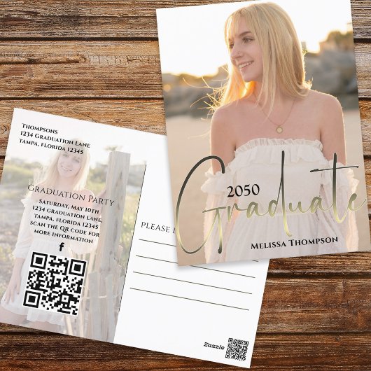 Website zum QR-Code für das Schwarze Foto als Gold Postkarte