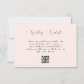 Website zum QR-Code für einfache Blush-Hochzeiten RSVP Karte (Vorderseite)