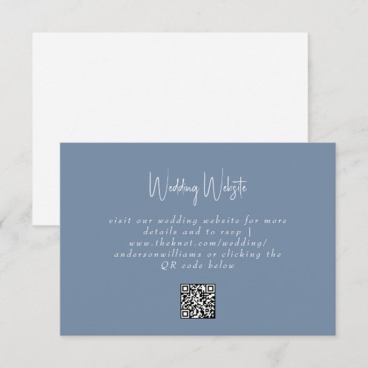 Website zum QR-Code für einfaches Periwinkle RSVP Karte (Vorne/Hinten)