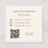 Website zum QR-Code in Rostbraune Farbe Quadratische Visitenkarte (Rückseite)