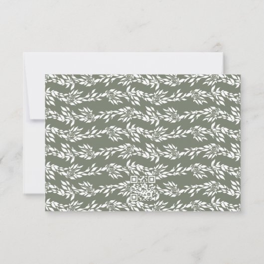 Website zum Thema Hochzeiten: Classic Wreath Sage RSVP Karte (Rückseite)