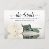 Website zum Thema Hochzeiten mit weißer Rose Begleitkarte (Vorderseite)