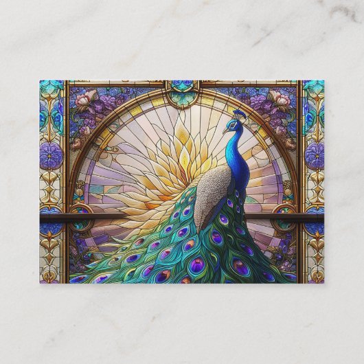 Website zum Thema "Peacock Wedding Stached Glass" Begleitkarte (Rückseite)