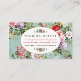 Website zum Vintagen Blumengarten Botanische Hochz Begleitkarte