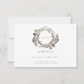Website zur botanischen Hochzeit von Black Gold Eb RSVP Karte (Vorderseite)