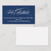 Website zur eleganten kalligraphischen Hochzeit de Begleitkarte (Vorne/Hinten)