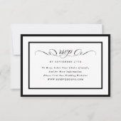 Website zur formalen Kalligrafie-Schwarz-Gerahmt-H RSVP Karte (Vorderseite)